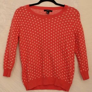 Forever21 Pink Polka Dot Sweater Size Medium